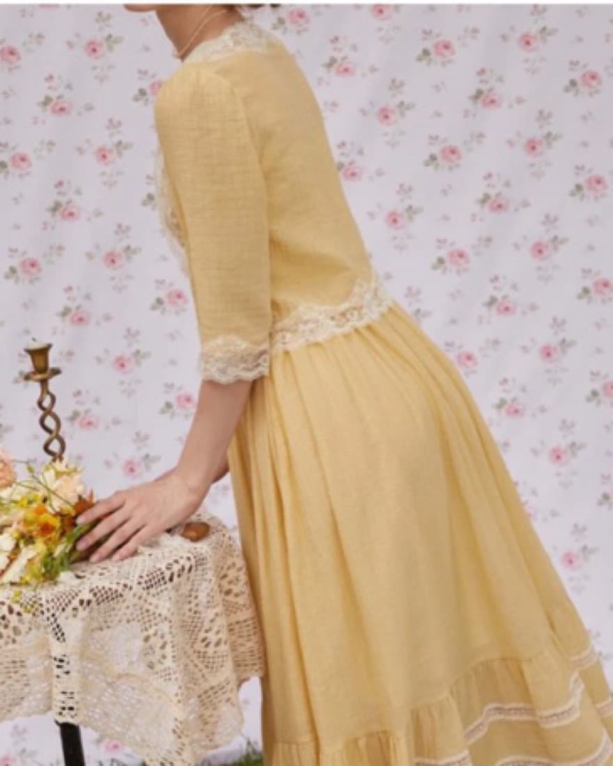 Yellow Dress And Cardigan set - Image 2