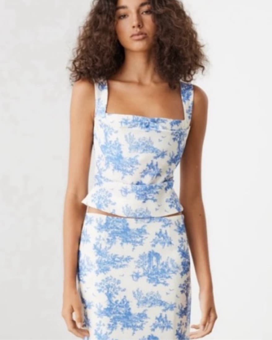 MIAOU Blue And White Corset - Image 5