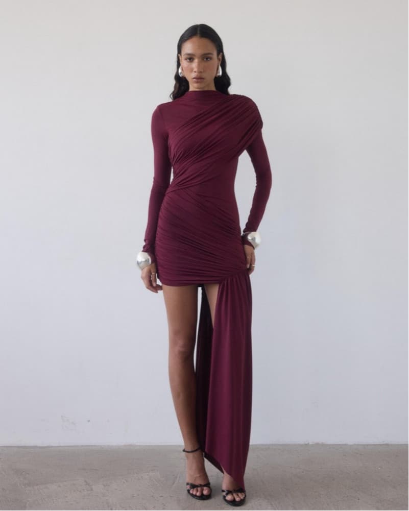 De La Vali Ravenna Dress Burgundy  - Image 2