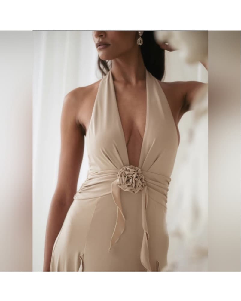 WeWoreWhat - Halter Ruffle Maxi Dress - Image 3