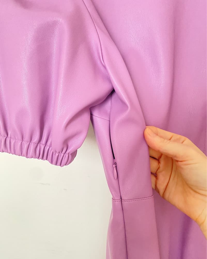 Zara Lavender Puff Sleeve Mini Dress - Image 4