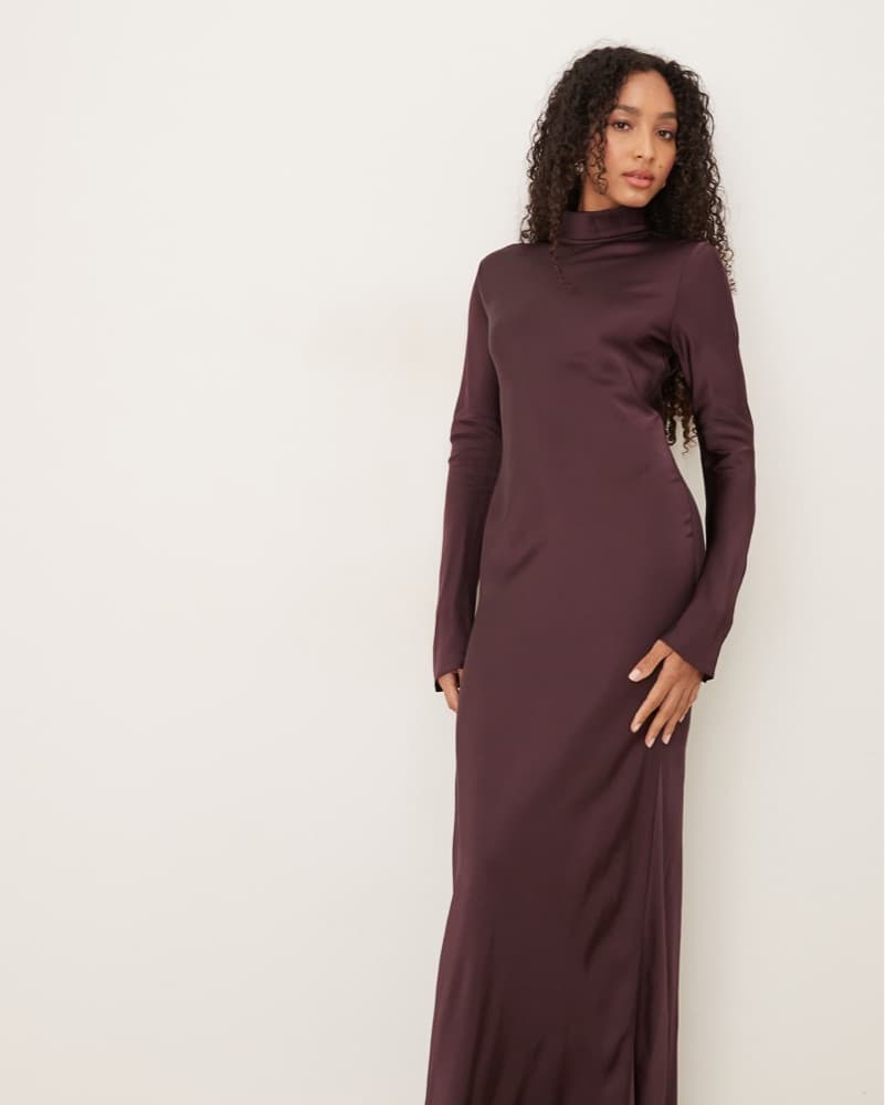 Mango Maxi Dress in Rich Plum - Image 2