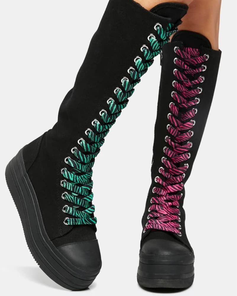 Knee High Sneakers W/ Laces - Image 1