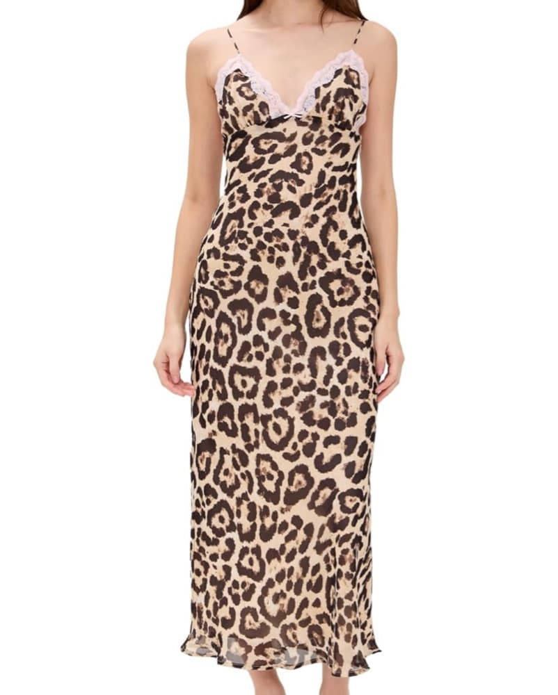 Nia Leopard Print Slip Dress - Image 1