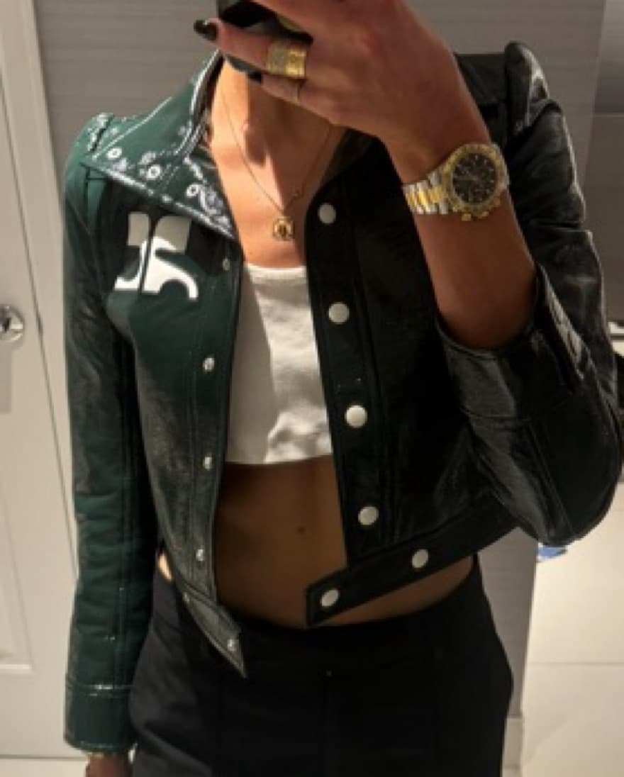 Courrèges Green Vinyl Jacket - Image 5