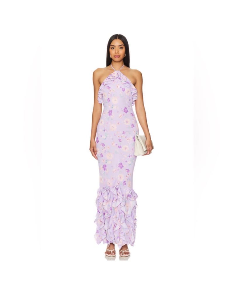 Majorelle Tiziana Gown In Purple multi  - Image 2