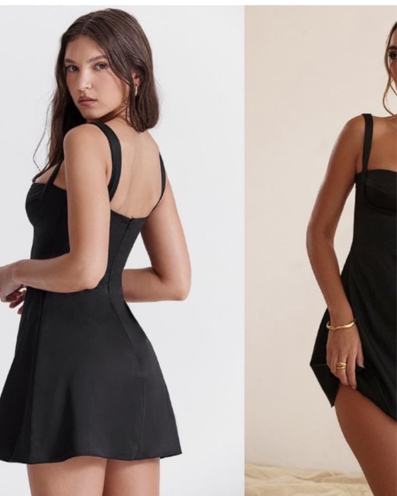 House of CB Kara Black Mini Dress S - Image 2