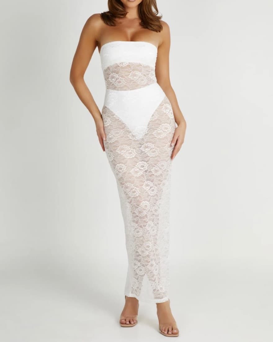 White Lace Meshki Dress - Image 1