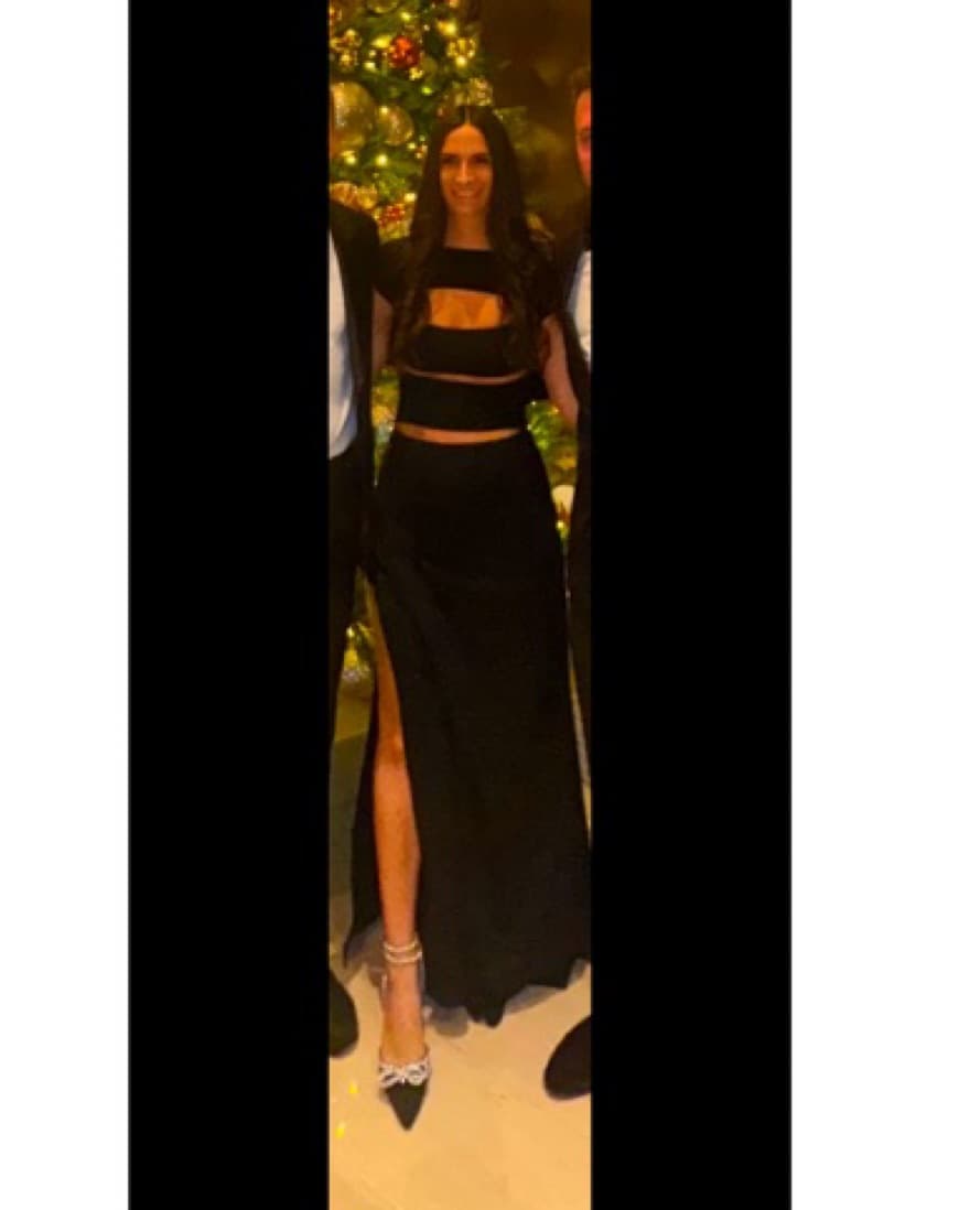 SID NEIGUM Triple Slit Gown in Black - Image 5