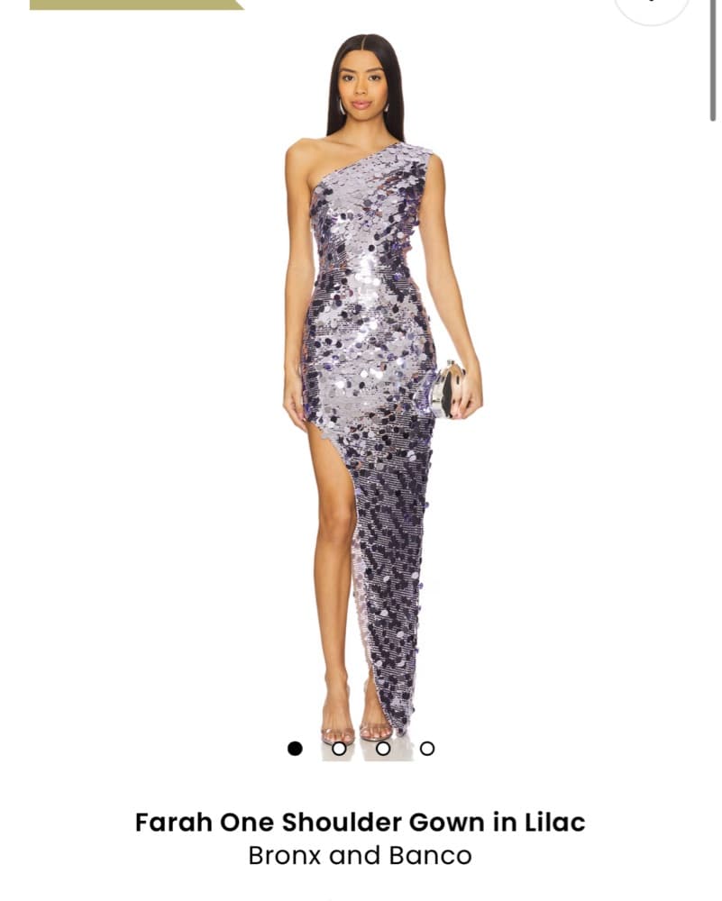 Farah One Shoulder Gown In Sequin Lilac - Image 1