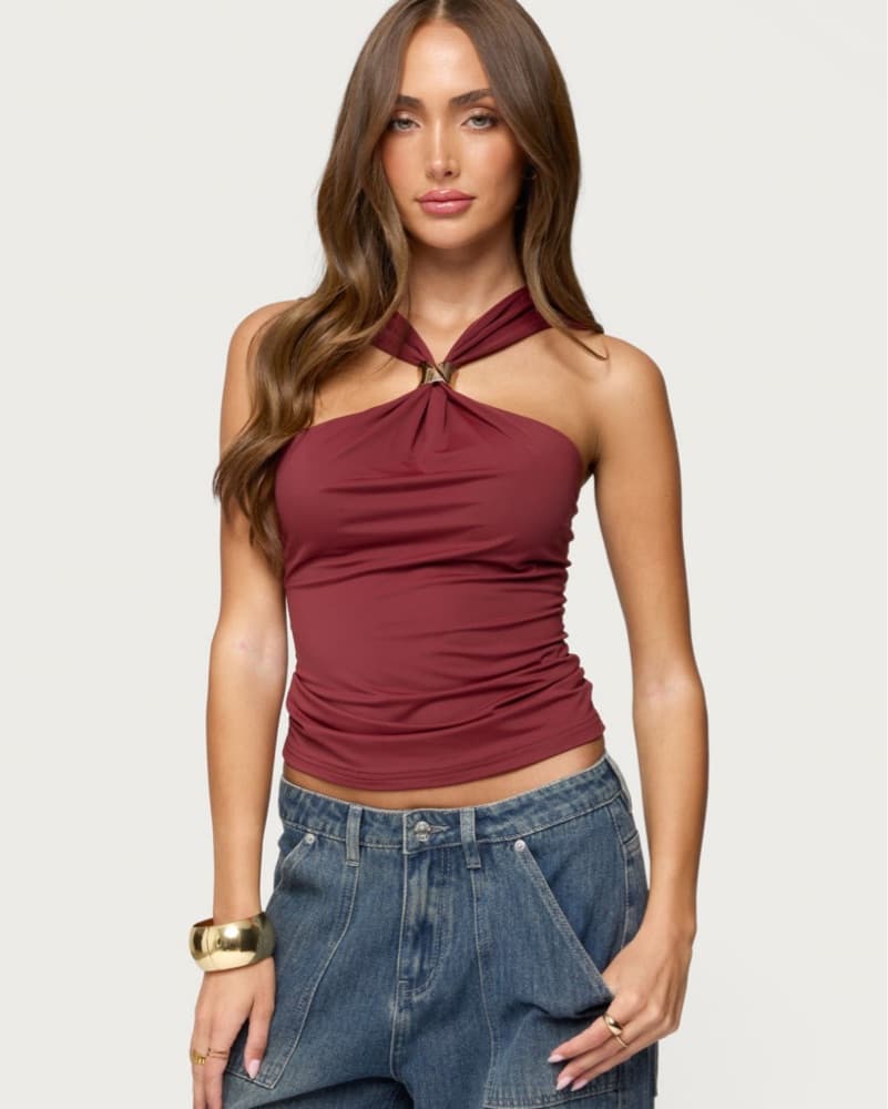 Cielle Wide Strap Gathered Top  - Image 1