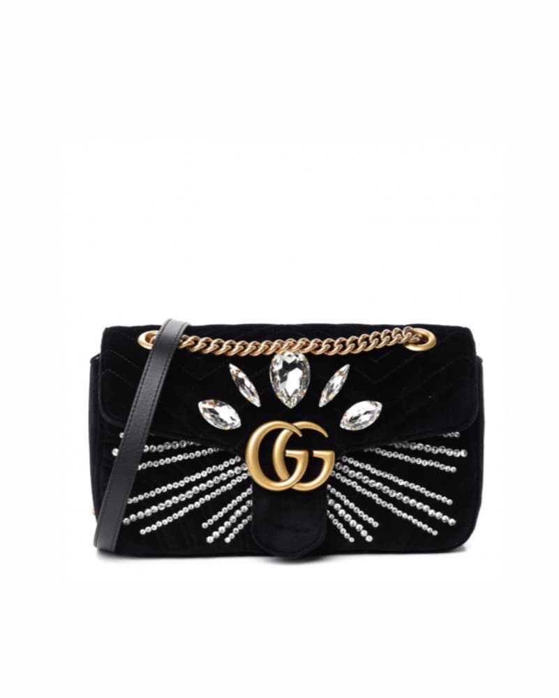 Gucci Velvet Matelasse Marquise Bag - Image 2