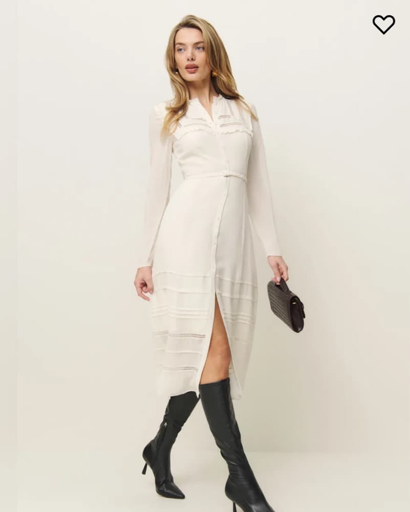 Reformation Kristen Dress In Ivory - Image 4