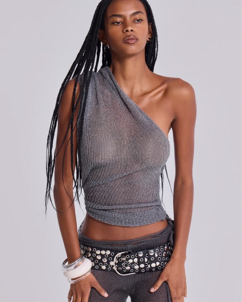 Infinity Multiway Knit Cape in Gunmetal - Image 3