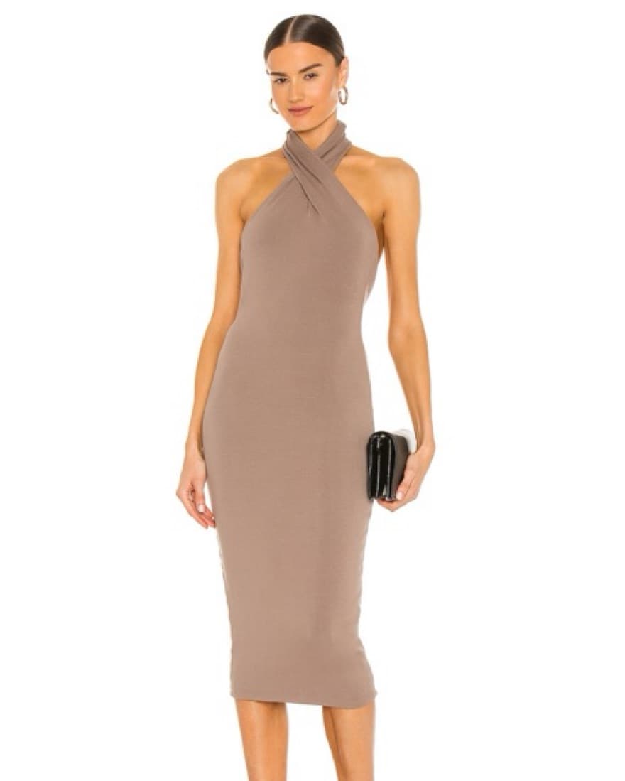 NBD Taupe Midi Dress - Image 1