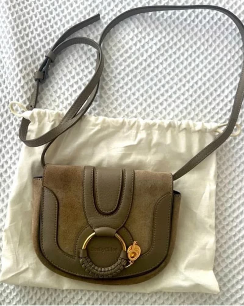 Chloe Green Suede Crossbody Bag - Image 1
