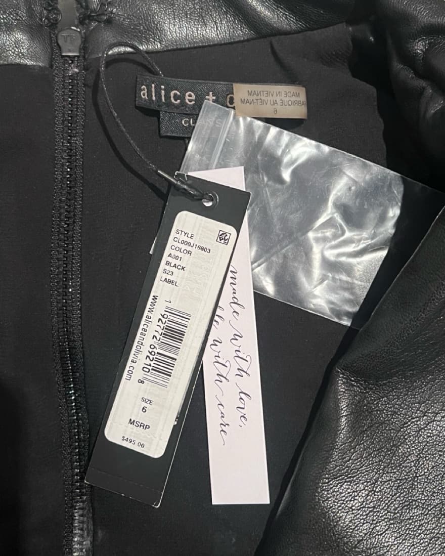 Alice+Olivia Faux Leather Blazer Romper  - Image 3