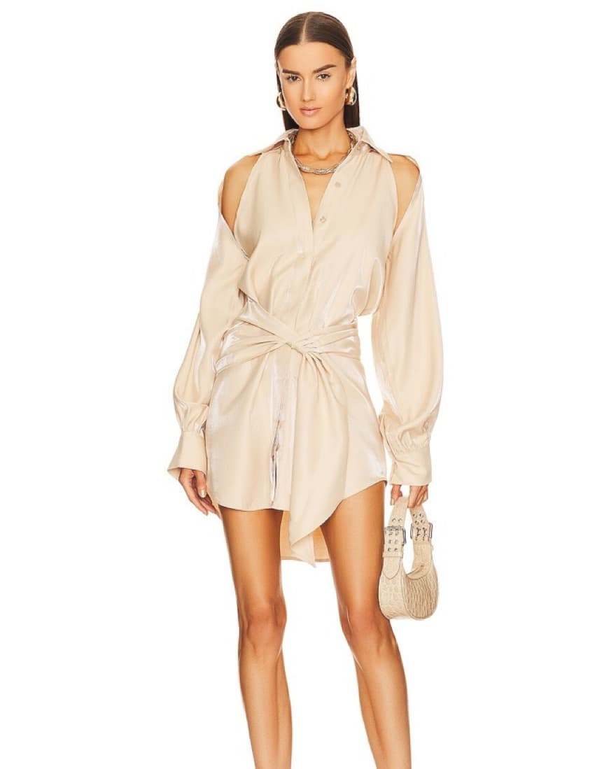 Dasia Dress in Metallic Champagne - Image 1