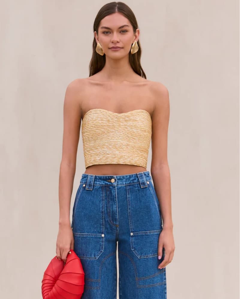 Cult Gaia Jacira Wicker Raffia Top  - Image 2