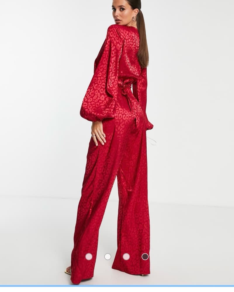 Misguided TALL Red Satin Romper - Image 4