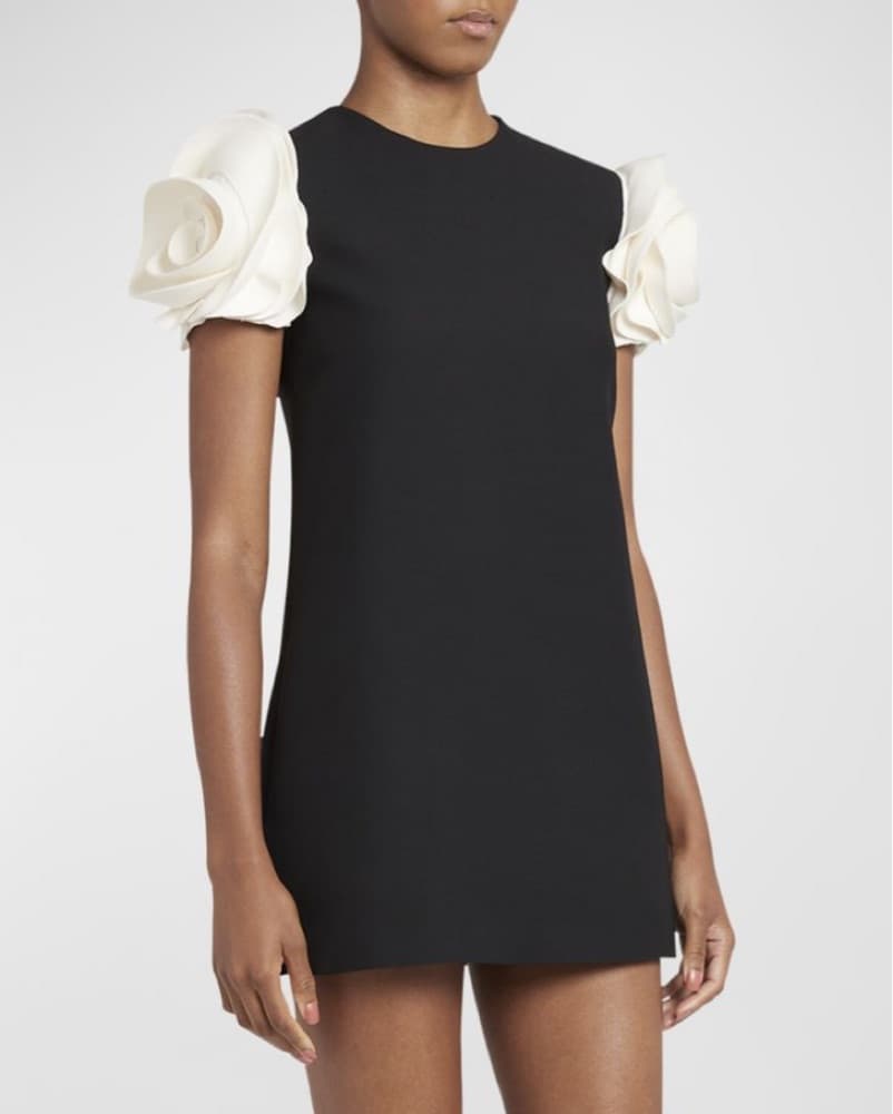 Crêpe Couture floral-appliqué minidress - Image 2