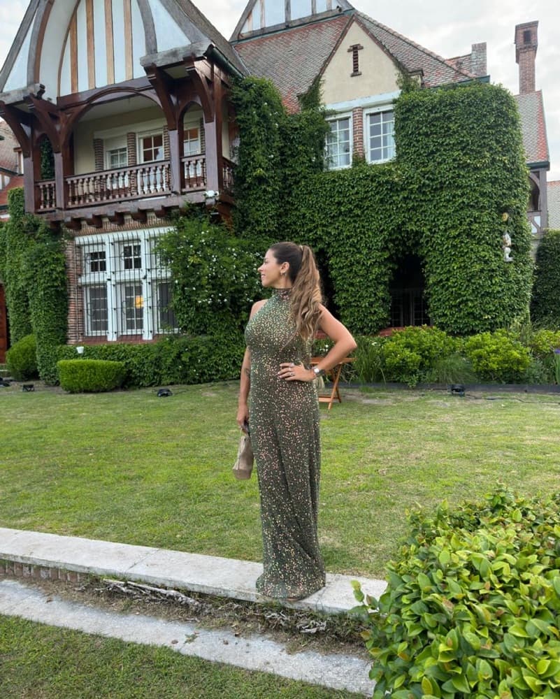 Sparkling Emerald Green Sequin Gown - Image 4