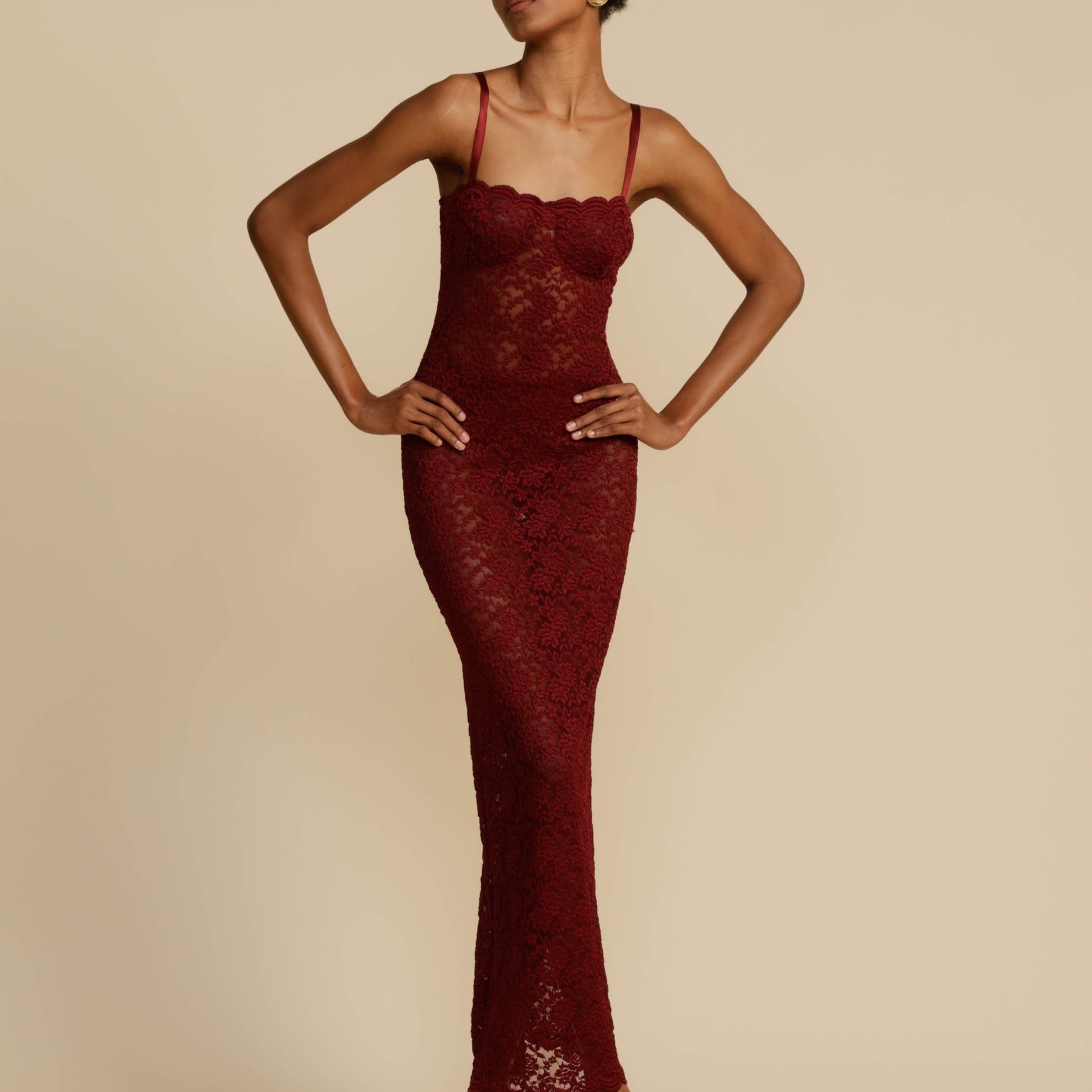 Arcina Ori Dress In Wine - Image 3