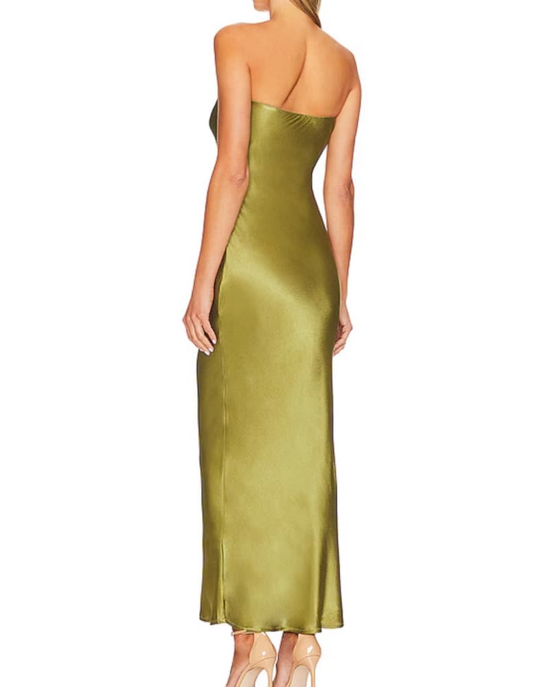  REVOLVE STRAPLESS MIDI DRESS IN OLIVE - Image 3