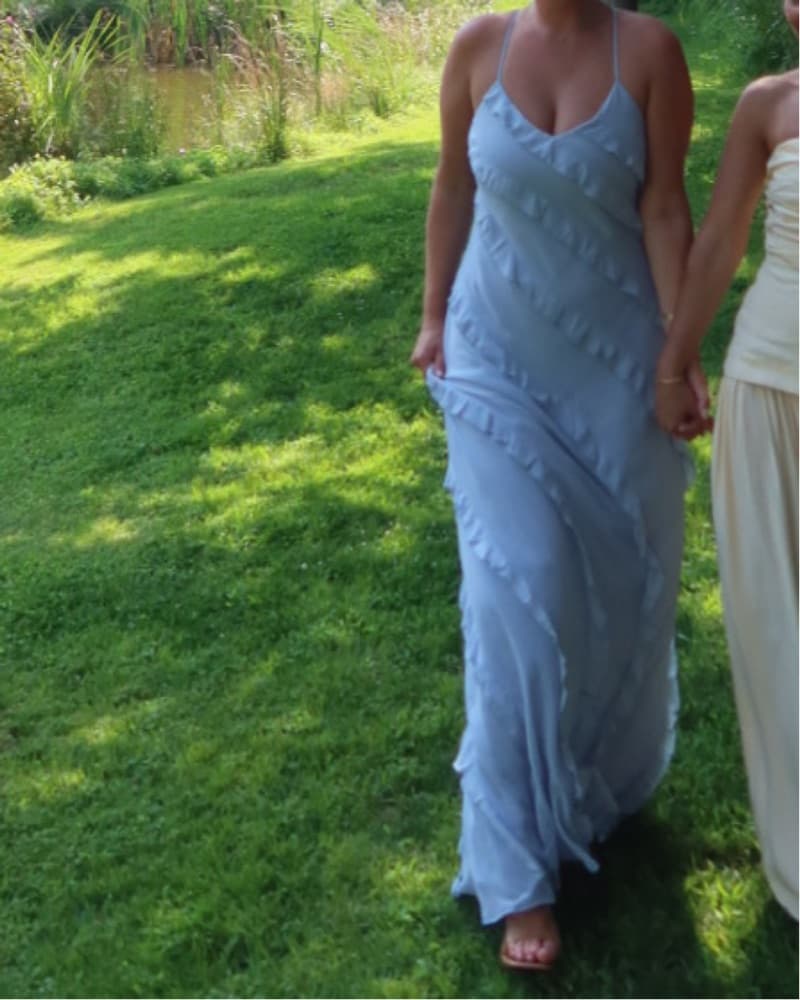 Blue Chiffon Maxi Dress - Image 1