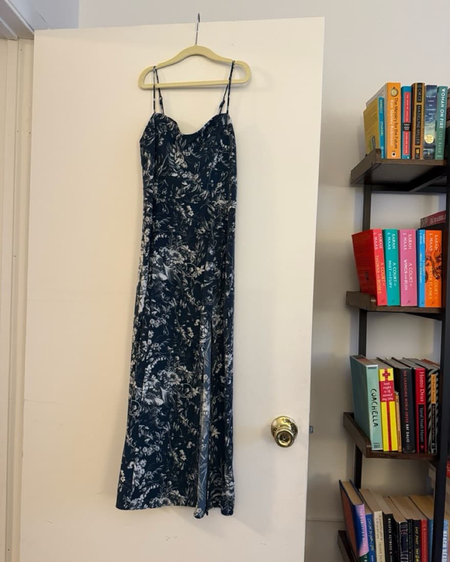 Navy Floral Midi Dress - Image 1