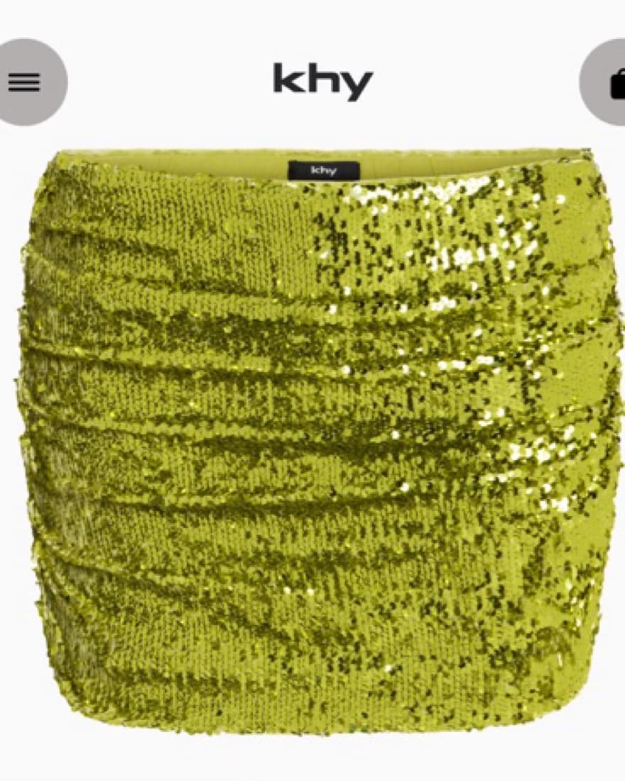 Khy Chartreuse Sequin Skirt - Image 3
