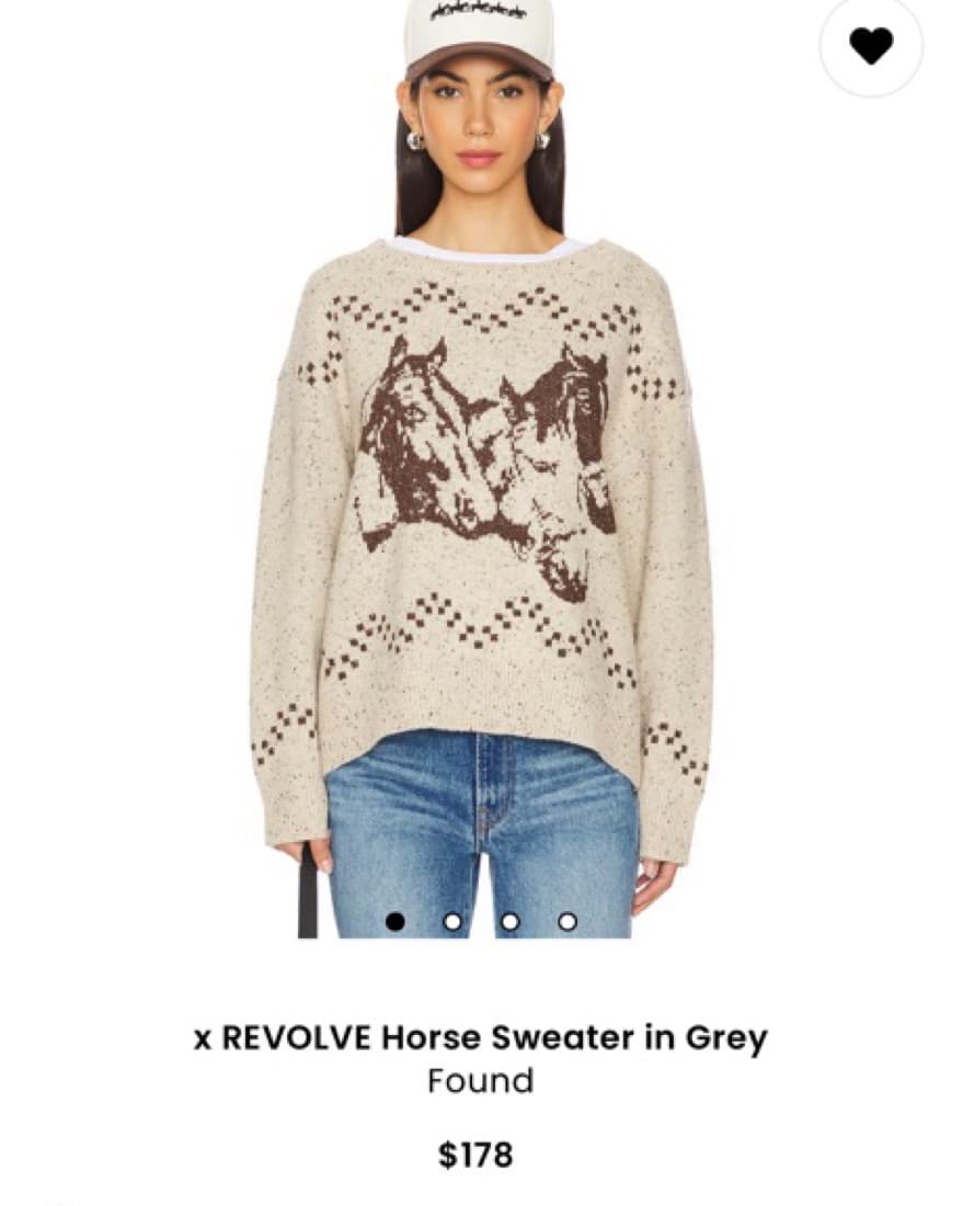 X REVOLVE Horse Sweater in Grey - Image 2
