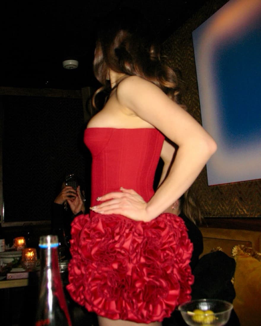Fanci Club Red Ruffle Skirt And Corset - Image 2