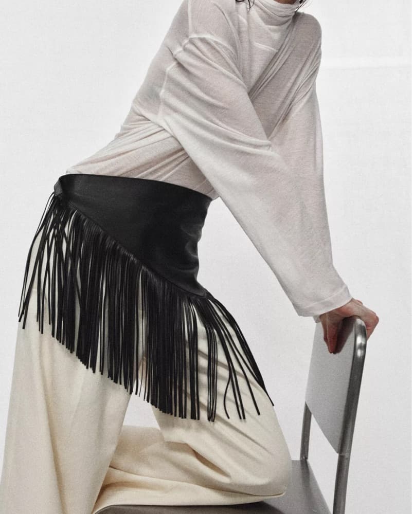 Zara Fringe Leather Belt - Image 1