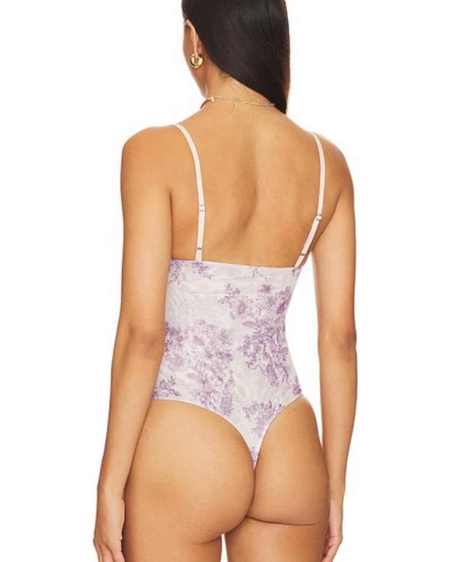 White & Lavender Free People Bodysuit - Image 3