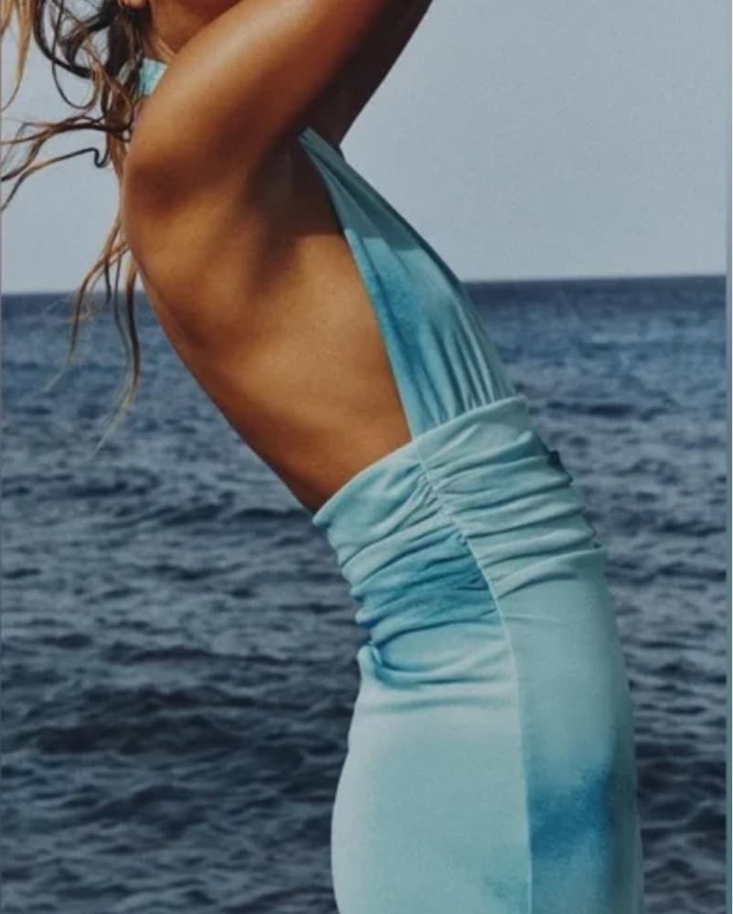 Blue Halter Dress - Image 2