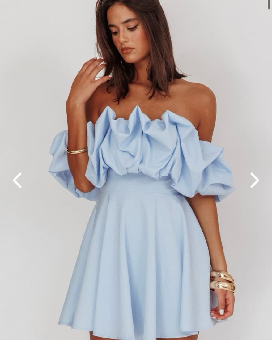 Selfie Leslie Blue Ruffle Mini Dress - Image 1