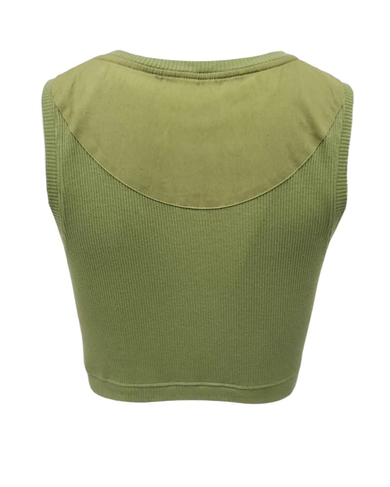 Loewe Green Cropped Anagram Tank Top - Image 3