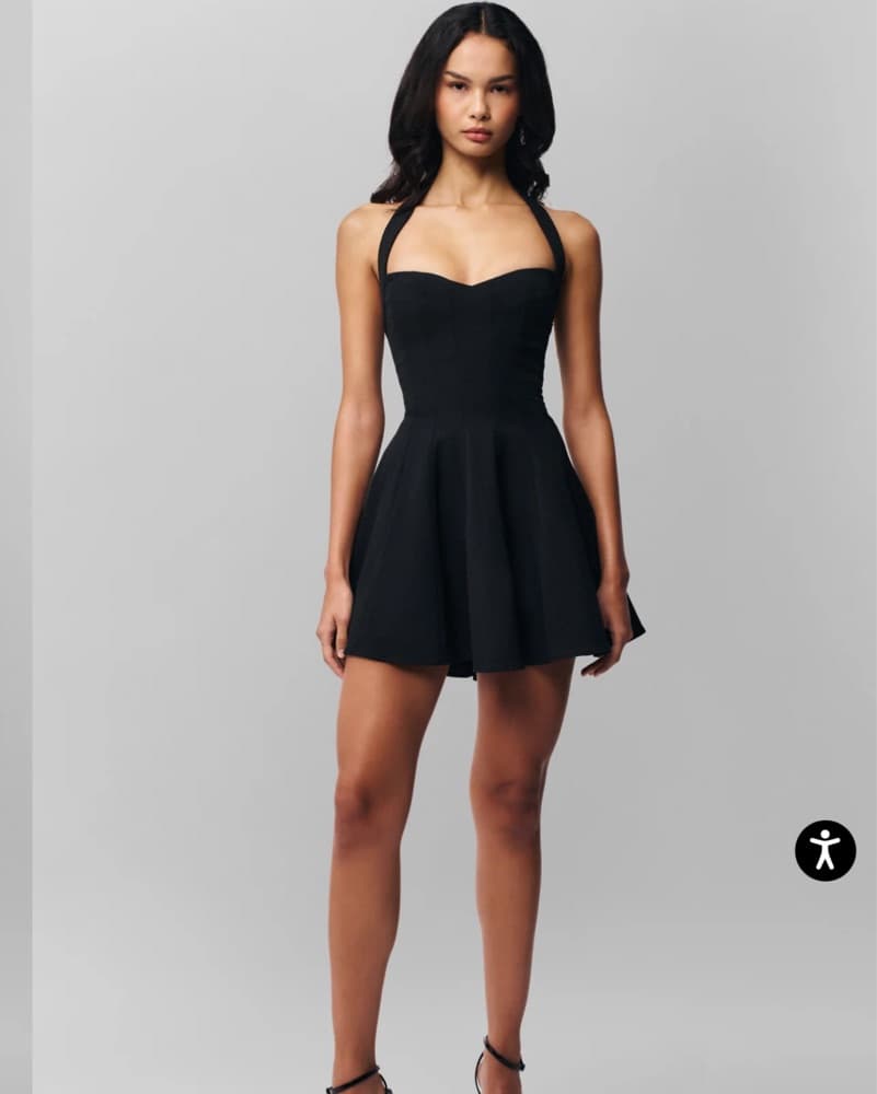 Chic Black Halter Dress - Image 1
