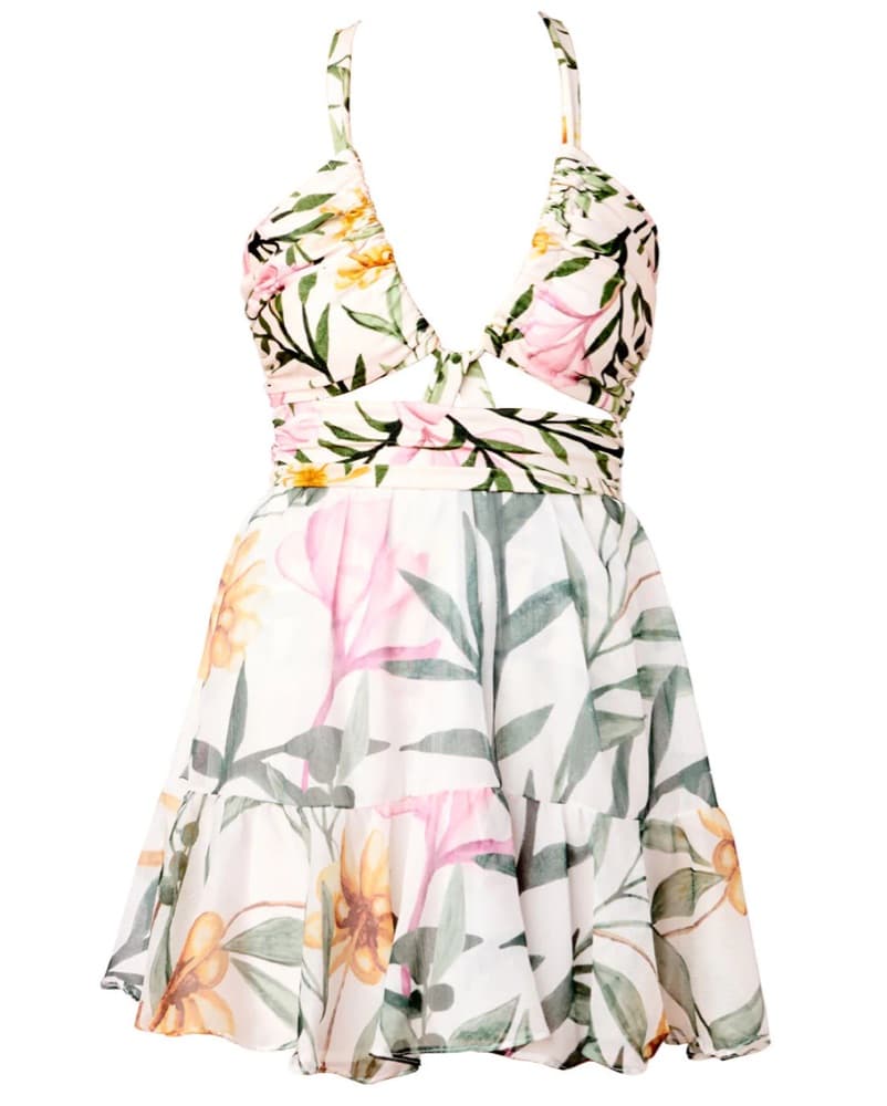 Patbo White Floral Jasmin Mini Dress XS - Image 2