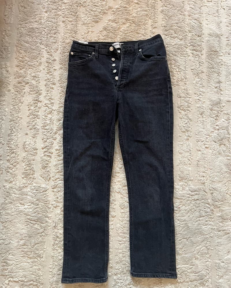 Agolde Black Straight Jeans - Image 1