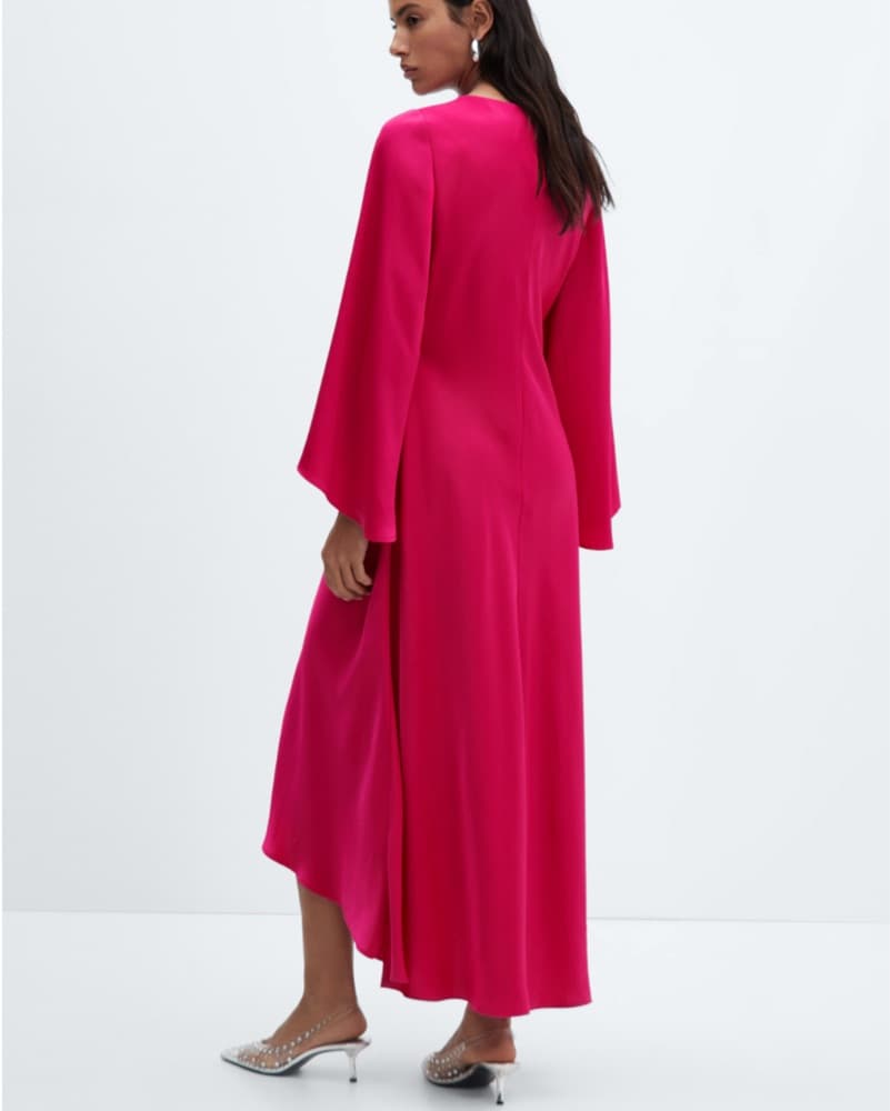 Mango Fuschia Satin Dress - Image 3