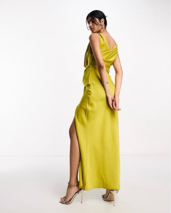Gold Satin ASOS dress - Image 2