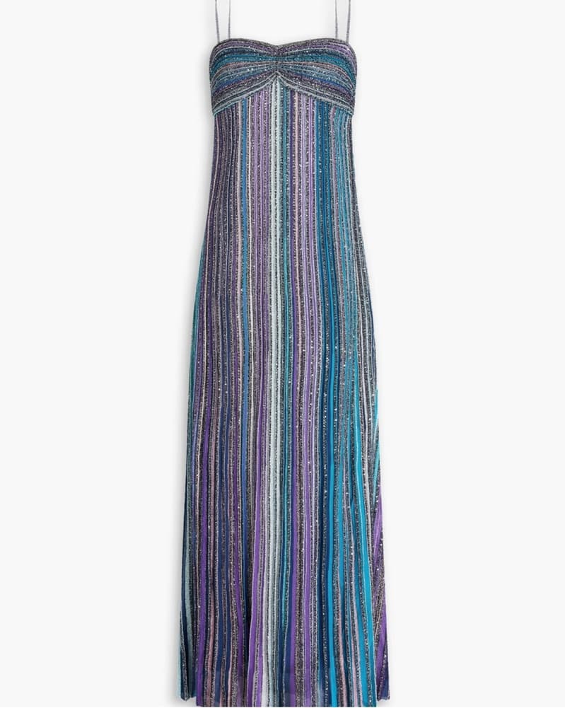 Missoni Lamé Pleated Knit Maxi Dress - Image 1
