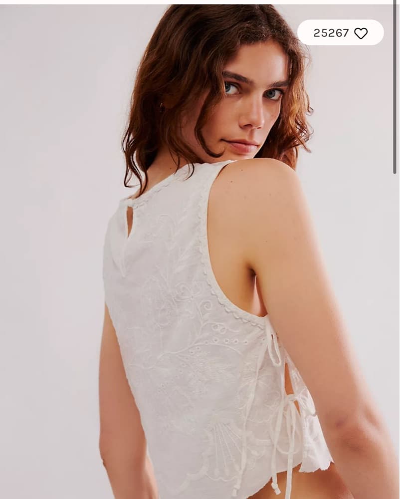  Lace Embroidered FREE PEOPLE crop top - Image 1