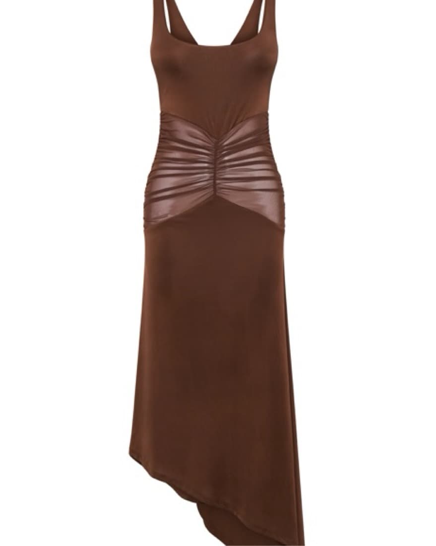 Meshki Brown Midi Dress - Image 2
