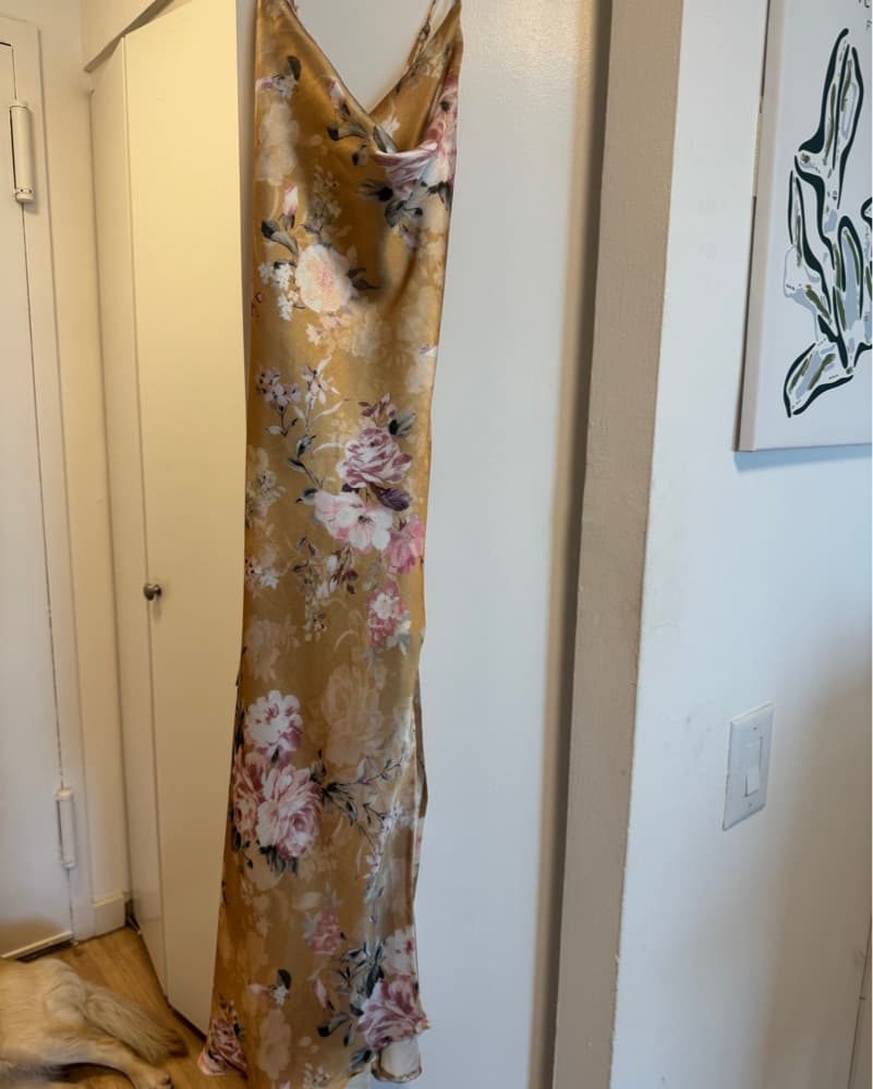 Yellow Floral Midi Dress - Image 3
