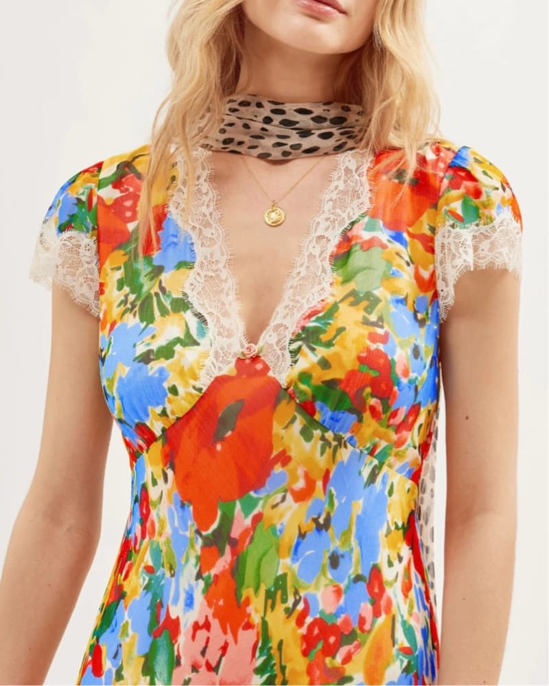 Rixo Clarice Chiffon Midi Dress - Image 4