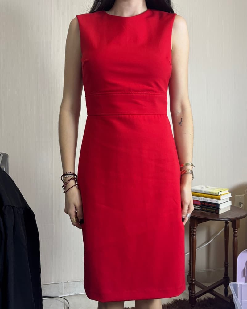 Zara Red Sheath Dress - Image 1