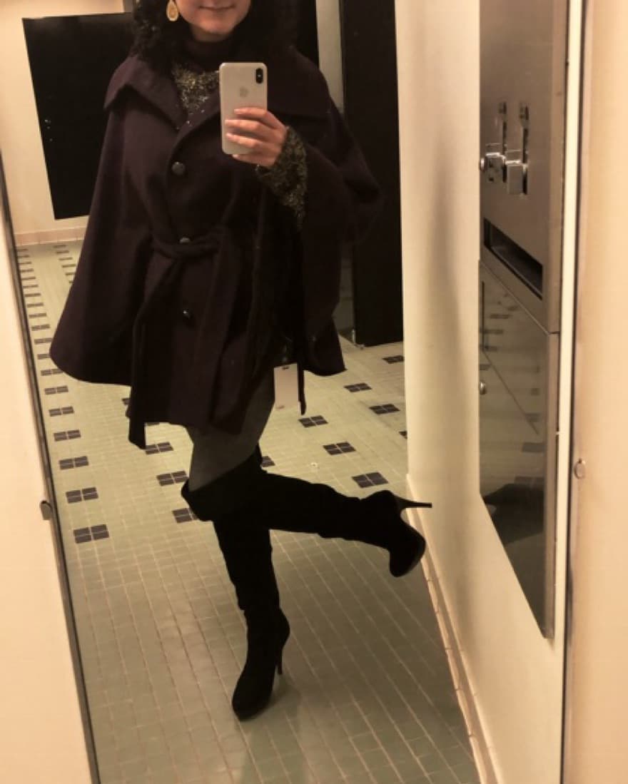 Rare Purple Calvin Klein Wool Cape - Image 4